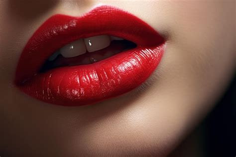 Seductor Hermosos Labios Femeninos Modelo Cuidado Beso Generar Ai