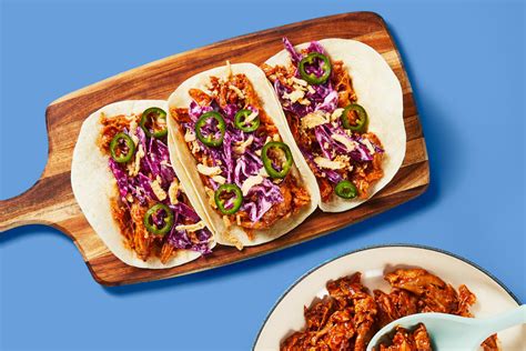 One Pan Spicy Carolina Bbq Chicken Tacos Recipe Hellofresh