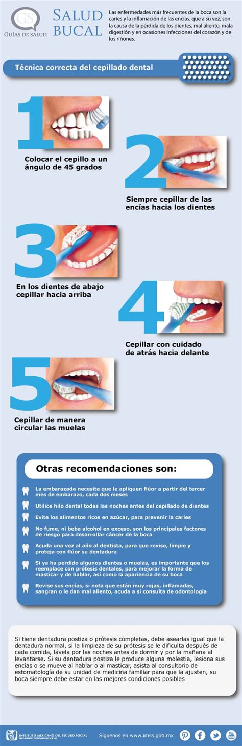 Salud Bucal Técnica Correcta Cepillado Dental Cepillado Dental Salud Bucal Productos De