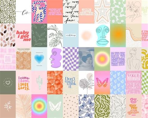 423 PCS Danish Pastel Aesthetic Wall Collage Kit Danish Etsy Wall