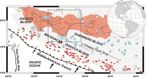 Geographical Location Of The Trans Mexican Volcanic Belt Orange Area