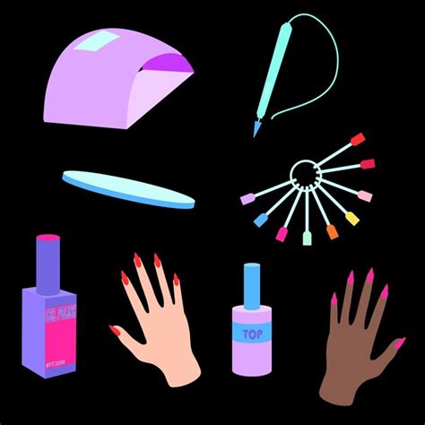 Premium Vector | Set of abstract accessories for manicure