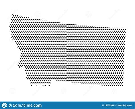 Mapa Del Modelo Punteado Del Estado De Los E E U U De Montana