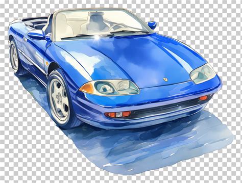 blue convertible car sleek blue convertible car png clipart