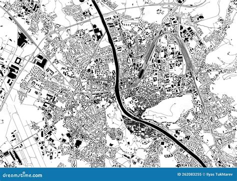 Mapa De La Ciudad De Salzburgo Austria Ilustración Del Vector Ilustración De Bosquejo Camino