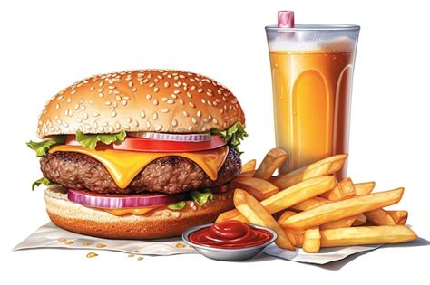 Premium Vector Fresh Burger Vector Illustration Street Food Fast Food