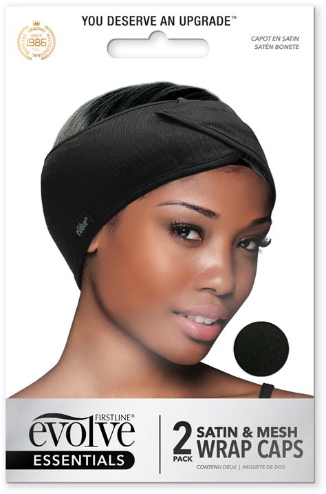 Evolve®satin And Mesh Wrap Cap 2 Pack Black 8060 Firstline Brands