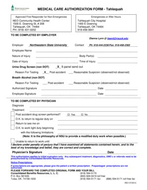 Fillable Online Medical Care Authorization Form Fax Email Print Pdffiller