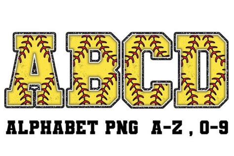 Softball Alphabet Font Graphic By Superdongnu · Creative Fabrica