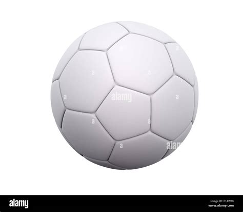 Blank soccer ball / football with leather hexagon and pentagon pattern isolated on a white ...