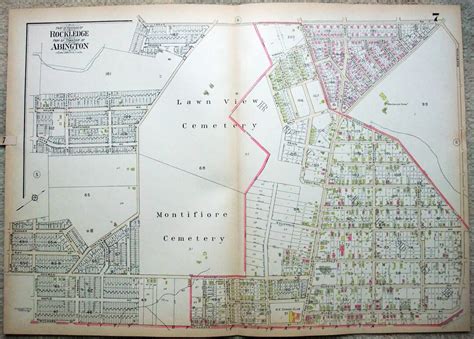 Large Original Map Of Parts Of The Borough Of Rockledge And