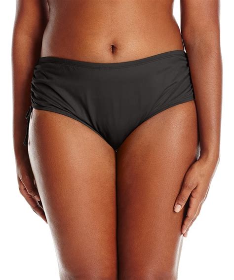 Th Ocean Women S Plus Size Plus Size Solid Adjustable High Waist Bikini Bottom Black
