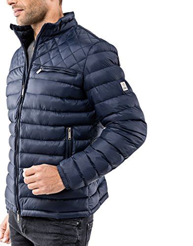 Vincenzo Boretti Herren Steppjacke Slim Fit Tailliert Bergangs Jacke