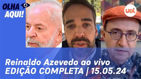 Reinaldo Azevedo ao vivo Lula no RS fala de Eduardo Leite crítica