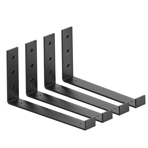 Buy Shelf Brackets 12 Inch Heavy Duty Black Metal Floating Wall Ed