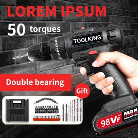 Jual TOOLKING Bor Mesin Elektrik Drill 10mm Set Reversible Mesin Bor