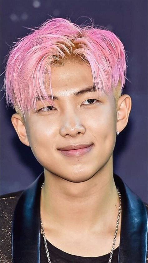 Rm With Pink Hair ️ This Is Gold Bts Rap Monster Cute Pink Pink Hair