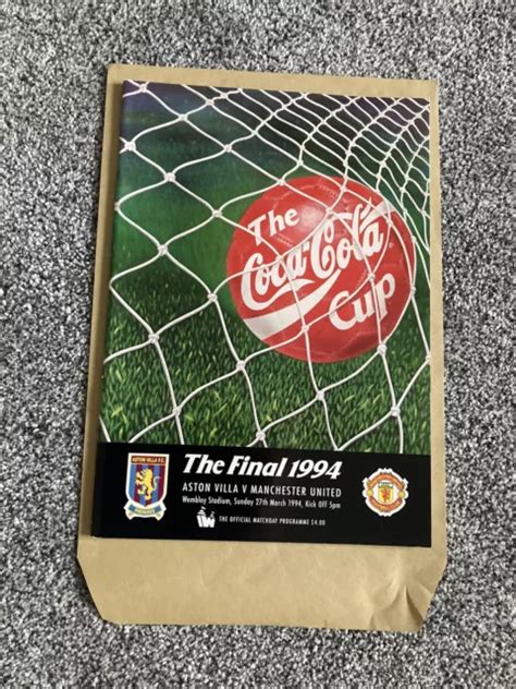 Aston Villa V Man Utd League Cup Final Programme Picclick Uk