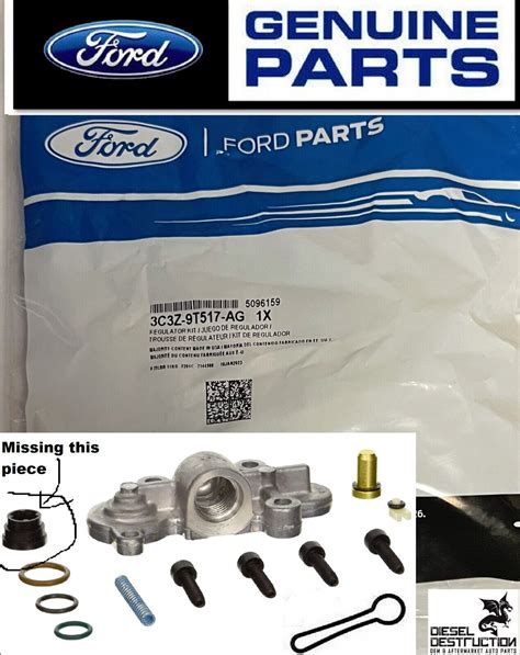 OEM Ford 03 07 6 0L Fuel Pressure Regulator Blue Spring Kit 3C3Z 9T517