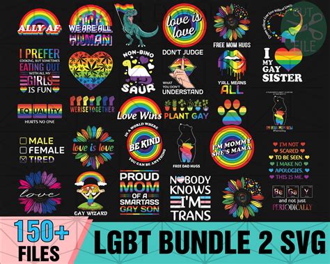 150 Lgbt Bundle Svg Pride Awareness Month Svg Lgbt Flag Svg Rainbow Pride Svg Artofit