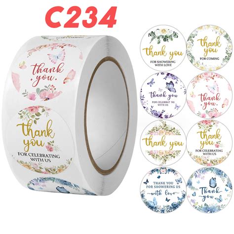 Jual Pcs Stiker Label Thank You Kartun Sticker Bulat Estetik Cm