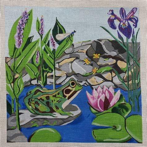 Frog Pond – Needlepoint by the Bay