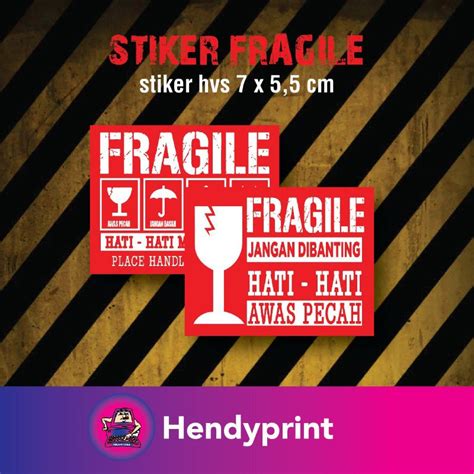 Jual Stiker Fragile Isi 100 Pcs Stiker Unboxing Label Fragile 7 X