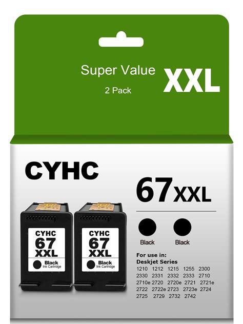 CYHC High Compatibility Ink Cartridge Replacement For 67 XXL 67XL Work