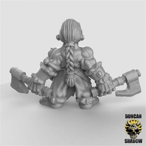 D Printable Halfling Barbarian Pre Supported By Duncan Shadow