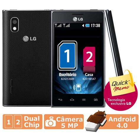 Smartphone Desbloqueado LG Optimus L5 4 Dois Chips Android 4 0