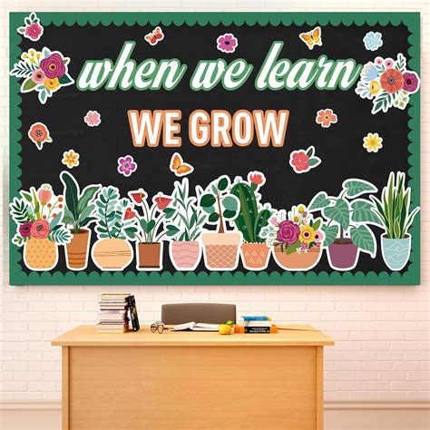 Mooliwe 58 Pcs Plant Bulletin Board Set When We Learn We