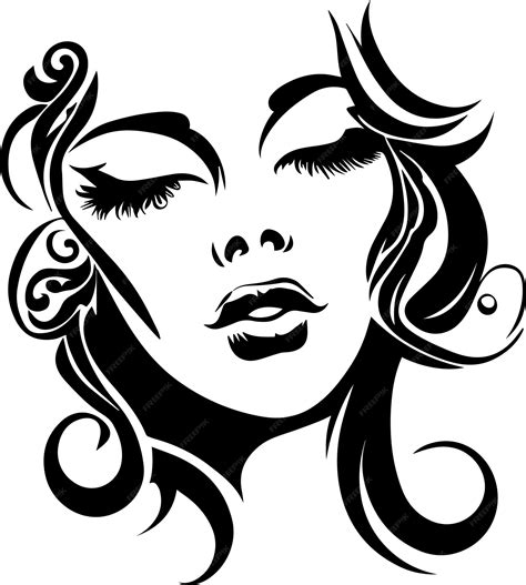 Premium Vector Girl Face Tattoo Design