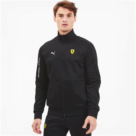 Jual Jaket Puma Scuderia Ferrari Mens T7 Track Jacket Black Original