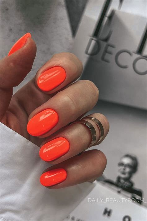 35 Cute Orange Nail Ideas To Rock In Summer Glossy Orange Nails