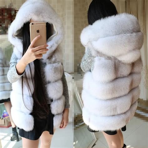 Thick Natural Fox Fur Vest Woman Genuine Fur Coat For Women S Real Furs