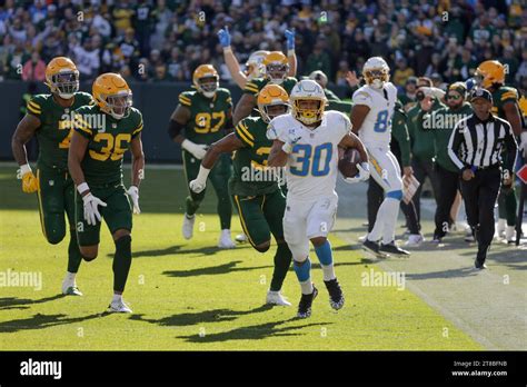 Los Angeles Chargers Running Back Austin Ekeler 30 Runs With The Ball