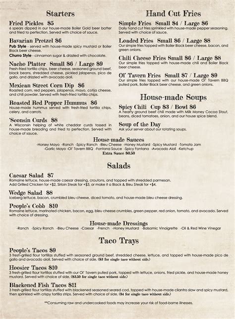 Revel Room Menu Image Left – People Brew