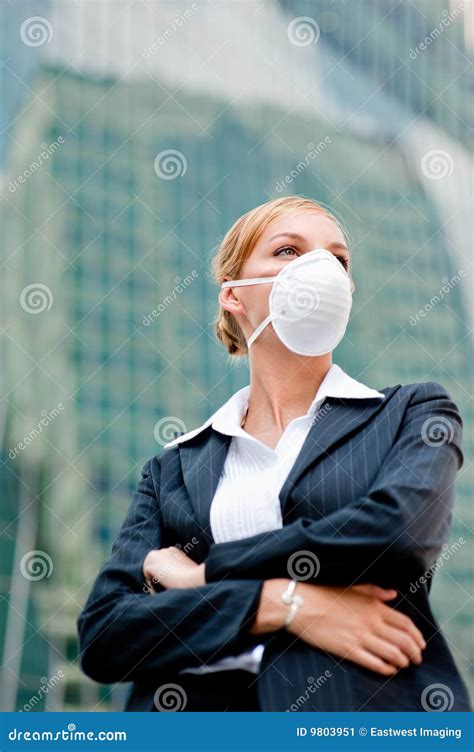 Businesswoman Wearing Mask Stock Image Image Of Contagion 9803951