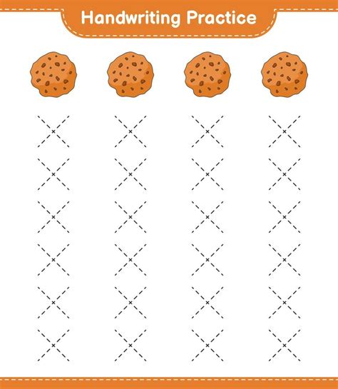 Handwriting practice. Tracing lines of Cookie. Educational children ...