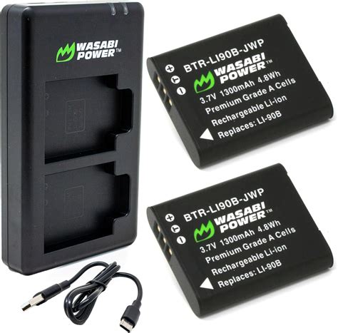 Amazon Wasabi Power Battery 2 Pack And USB C Dual Charger For