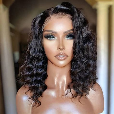 13×4 Lace Front Wig Water Wave Human Hair Wigs 4×4 Lace Bob Wigs For Women Deep Curly Glueless