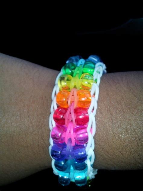 Rainbow Loom Bracelet Reversible Pinstripe Double Ladder With Pony