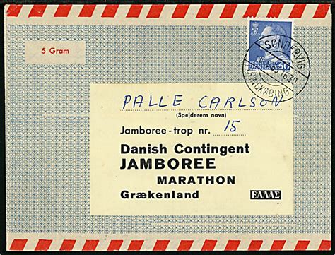 Re Fr Ix P Privat Aerogram Annulleret Med Pr Stempel