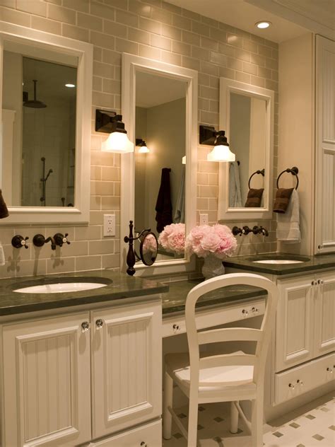 Double Sink Vanities with Makeup Area | Foter