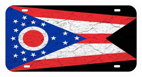 Distressed Ohio State Flag Front Novelty License Plate - Etsy | Ohio ...