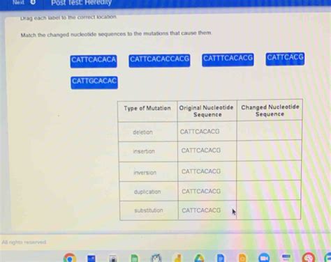 Solved Next Post Test Heredity Drag Each Label To The Correct