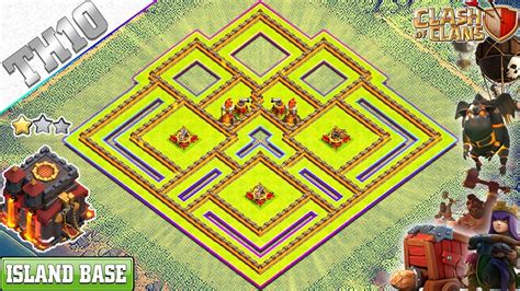 New Clash Of Clans Th Base Inferno X Bows Island Base Youtube