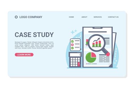 Premium Vector Case Study Landing Page Template