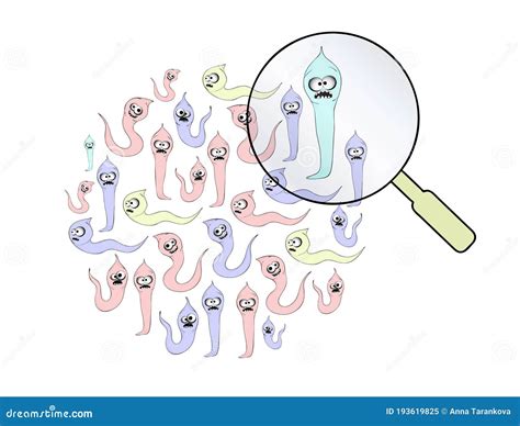 Helmintos Nematodos Parásitos Intestinales Ilustración De Vector De