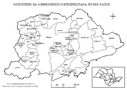 Mapa De S O Paulo Mapas Para Colorir